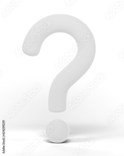 3D question mark icon or ask faq answer solution isolated on transparent background png file.