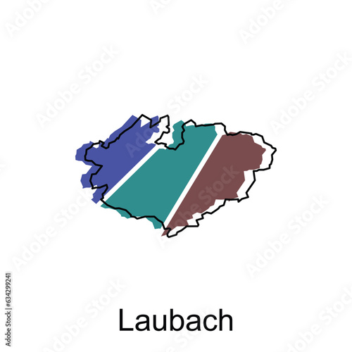 Laubach City of Germany map vector illustration, vector template with outline graphic sketch style on white background photo