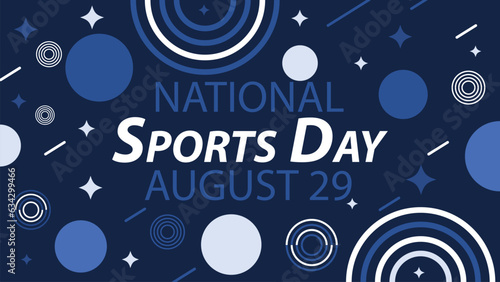 National Sports Day vector banner design. Happy National Sports Day modern minimal graphic poster illustration.