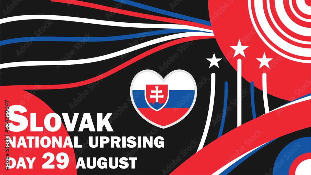 Slovak national uprising day vector banner design. Happy Slovak national uprising day modern minimal graphic poster illustration. Slovak national uprising day vector banner design. Happy Slovak national uprising day modern minimal graphic poster illustration.