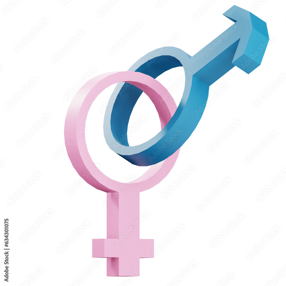 3d gender illustration with transparetnt background 3d gender illustration with transparetnt background