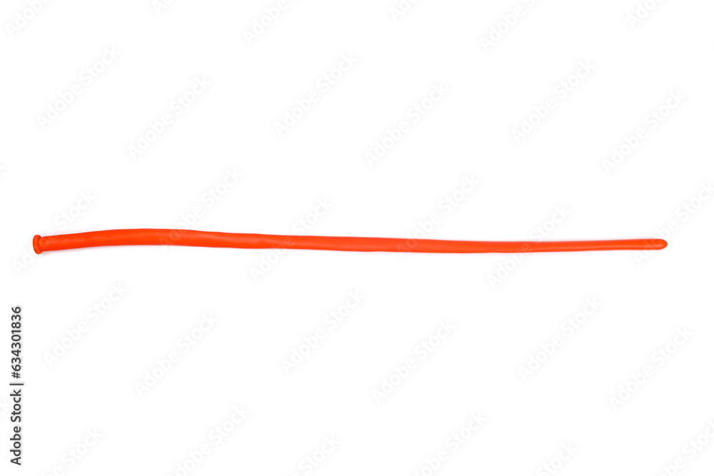 Orange unblown balloon isolated on white Orange unblown balloon isolated on white
