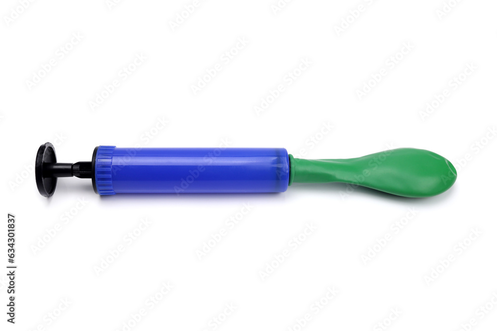 Air pump with balloon isolated on white background Air pump with balloon isolated on white background