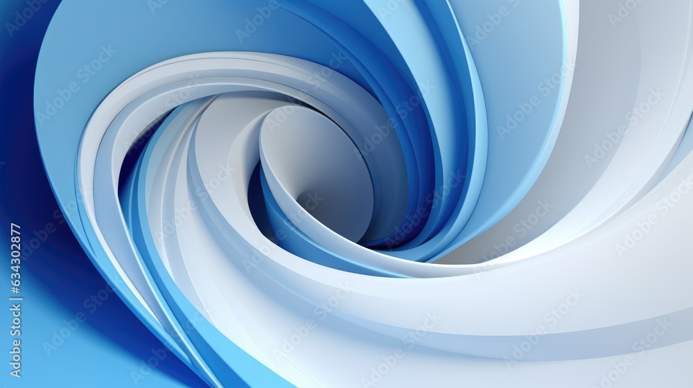 Fototapeta premium White and Blue Swirl 3D
