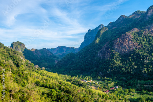 countryside town of nong khiaw in laos