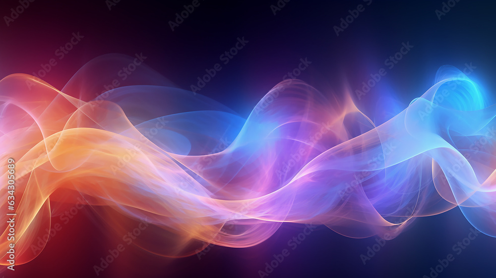 energy multicolored lines spectrum on a black background. energy multicolored lines spectrum on a black background.