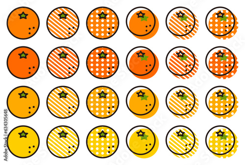 オレンジみかんイラストセット