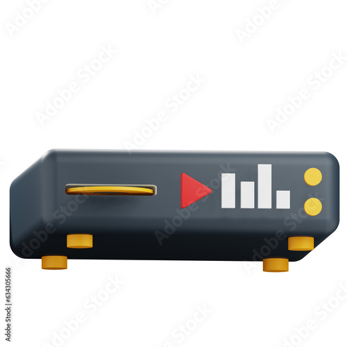 3d dvd player illustration with transparetnt background