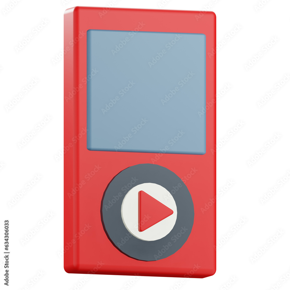 3d mp3 player illustration with transparetnt background 3d mp3 player illustration with transparetnt background