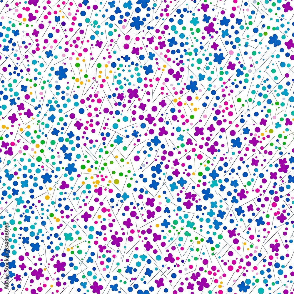 Seamless pattern of colored flowers. AI generated. Seamless pattern of colored flowers. AI generated.