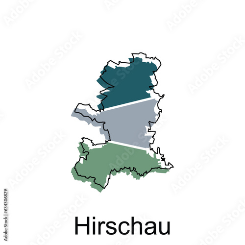 Hirschau world map vector design template, graphic style isolated on white background, suitable for your company photo