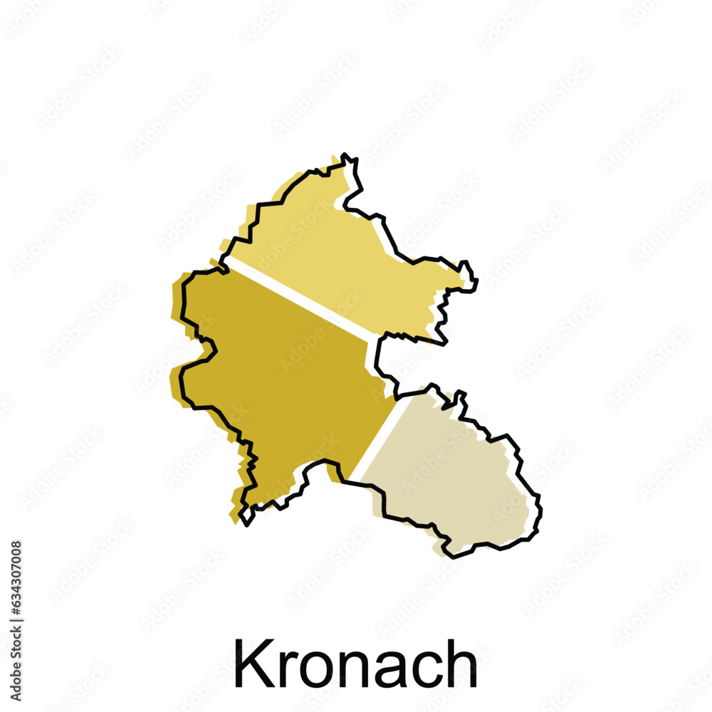 Kronach world map vector design template, graphic style isolated on white background, suitable for your company