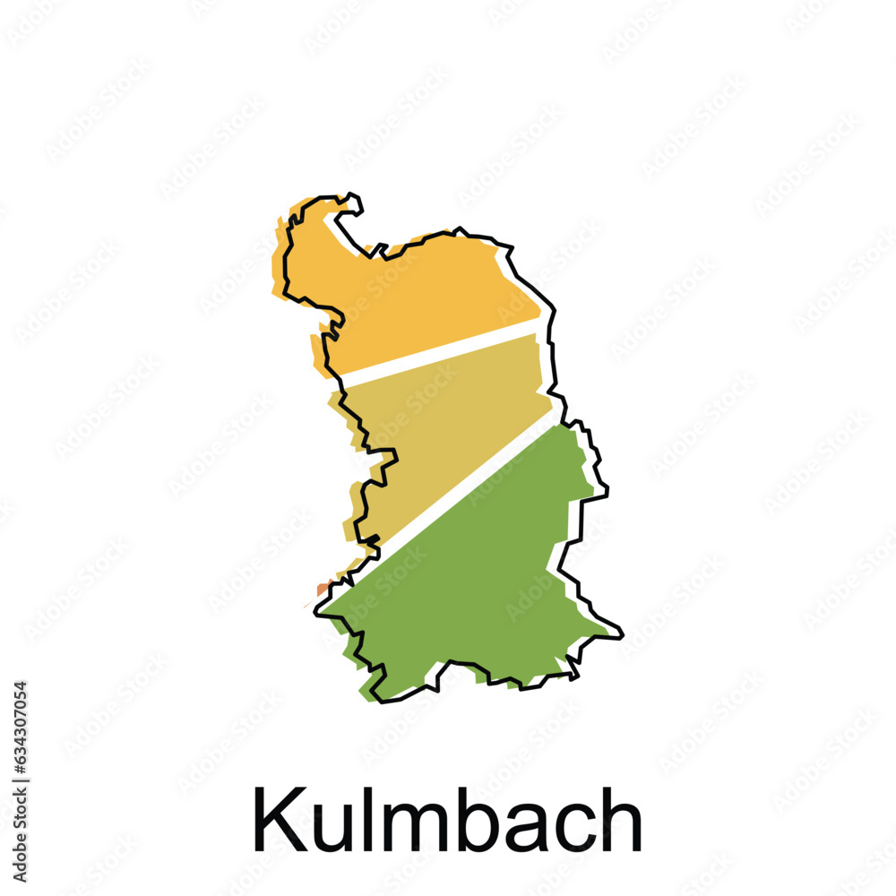 map of Kulmbach vector design template, national borders and important cities illustration