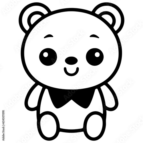 Fototapeta Naklejka Na Ścianę i Meble -  Cute bear outline vector illustration, waring school uniform