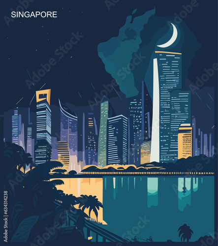 Photography Singapore night poster design concept