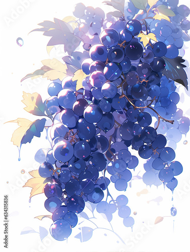 Grape illustration background,created with generative ai tecnology.