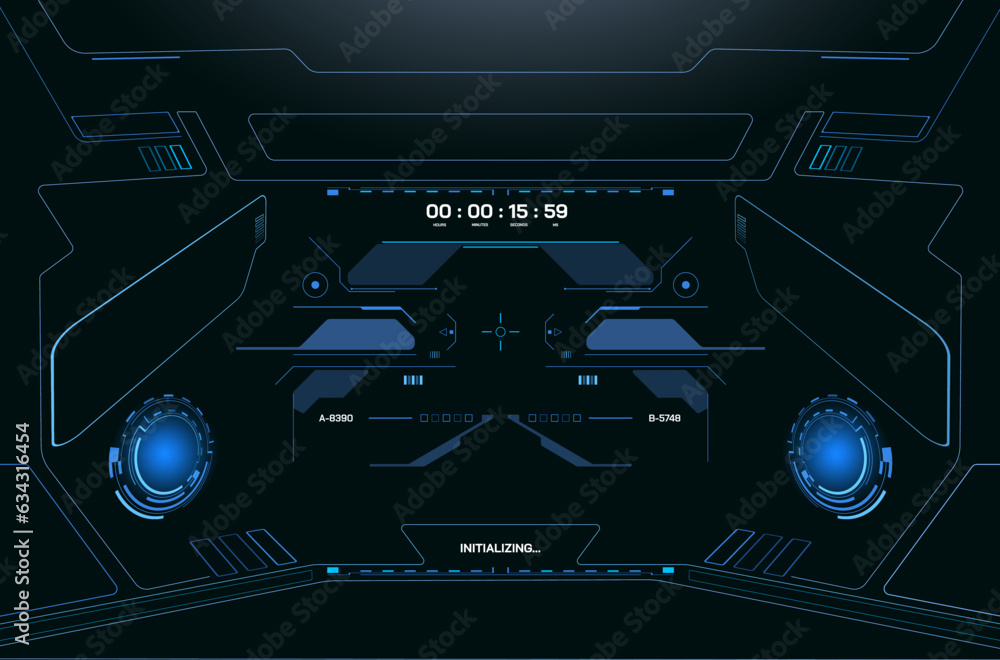 Pilot Targeting Display HUD target screen monitoring system display. Accuracy aiming crosshair ...