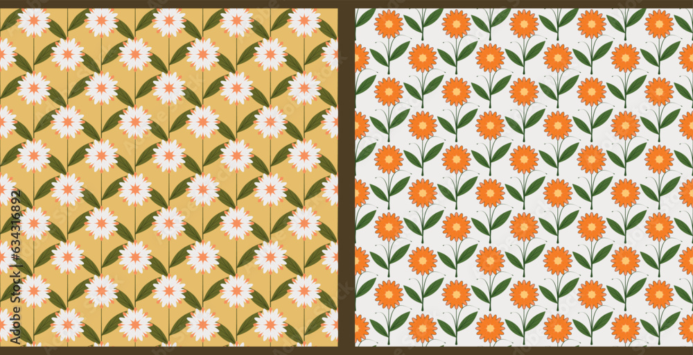 chamomile flower and calendula geometric seamless pattern
chamomile flower and calendula geometric seamless pattern