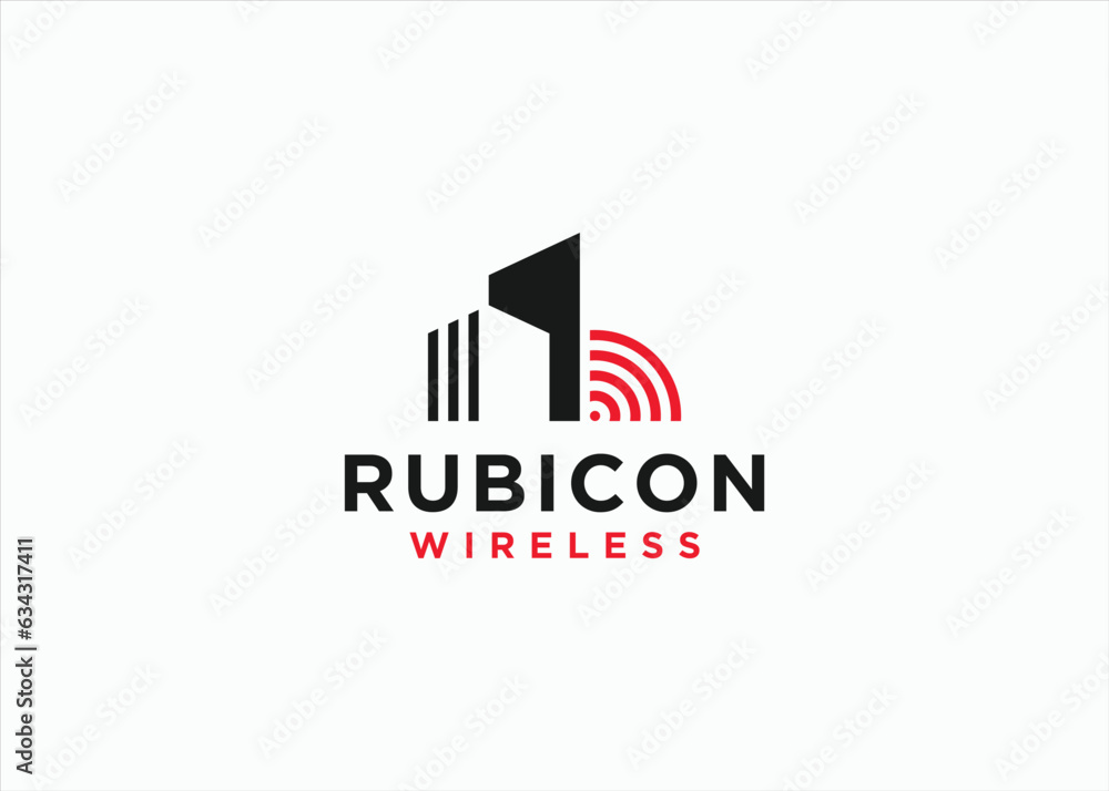 signal building logo design vector silhouette illustration