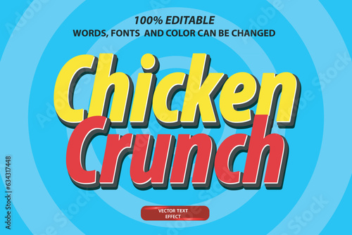 Editable text effect chicken Crunch with modern style color cull