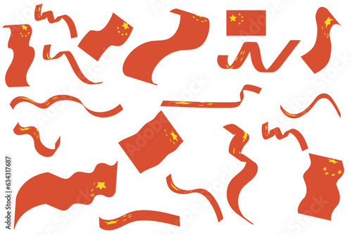 Fototapeta Naklejka Na Ścianę i Meble -  Vector Collection flag and ribbon Chinese