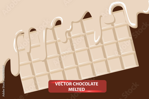 vector chocolate bar melted down