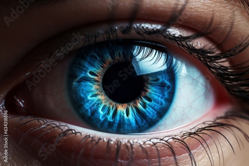 Close-up of human blue eye