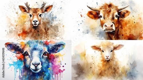 Wallpaper Mural portrait of a cow in a field Torontodigital.ca