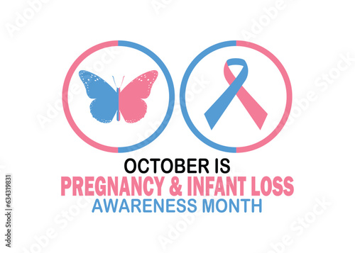 October is Pregnancy & Infant Loss Awareness Month. Vector illustration. Design for banner, poster or print.