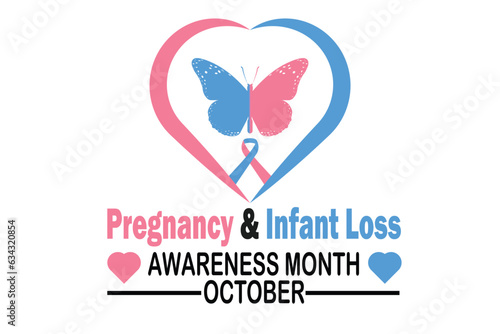  Pregnancy & Infant Loss Awareness Month October Vector illustration. Holiday concept. Template for background, banner, card, poster with text inscription. 