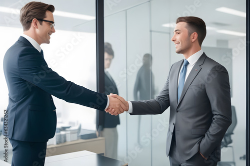 business people shaking hands in the office