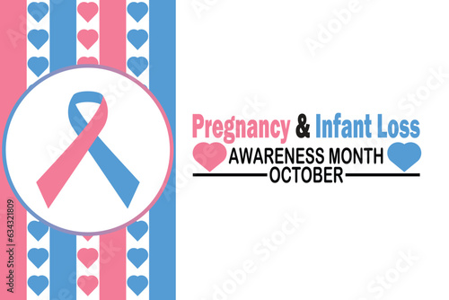  Pregnancy & Infant Loss Awareness Month October. Vector Illustration. Suitable for greeting card, poster and banner