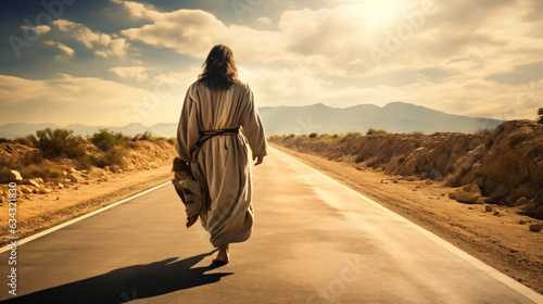 jesus christ walking in the desert