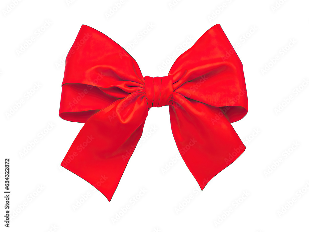red bow isolated on white background, png high quality