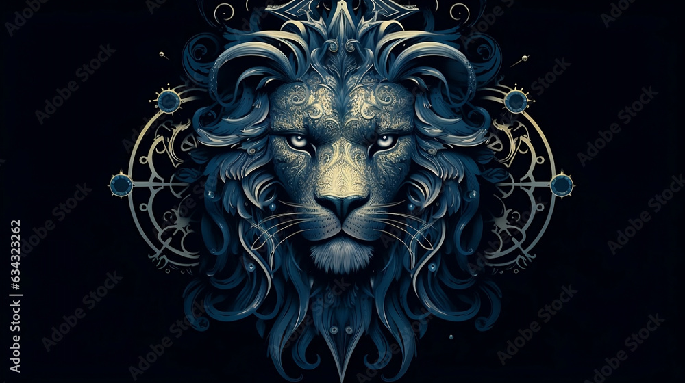 Leo Zodiac Sign, Astrological Artistry and Zodiac Illustration Leo Zodiac Sign, Astrological Artistry and Zodiac Illustration