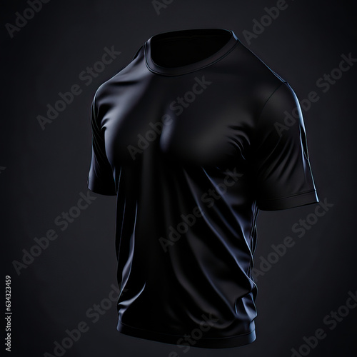 Side Blank Black T-Shirt Mockup for Men Highly detailed t-shirt product display for your online shop or eCommerce website retail shop Generative AI 