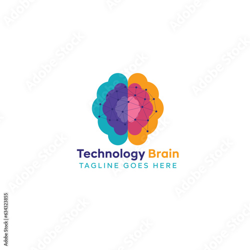 Technology Modern Brian Logo illustration design