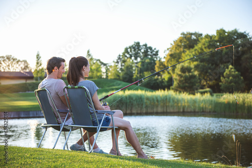 Couple catching fish