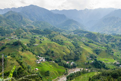 countryside view of sapa valley, vietnam