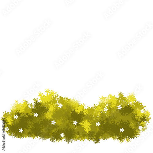 green grass. green bushes illustration.