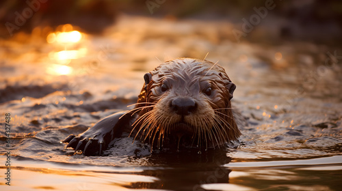 Golden Hour Otter Frolic