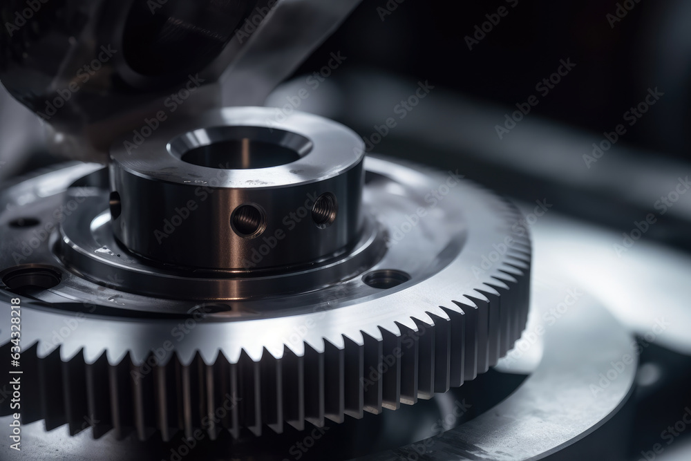 Precision Macro Shot of a Rotary Table Gear in Motion Precision Macro Shot of a Rotary Table Gear in Motion