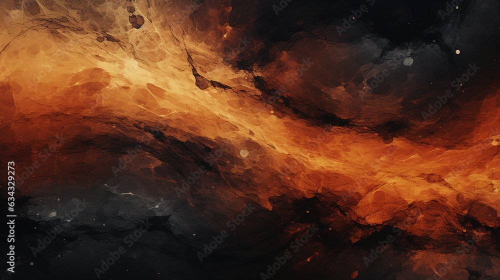 burning fire in the dark abstract background. Generative Ai. 