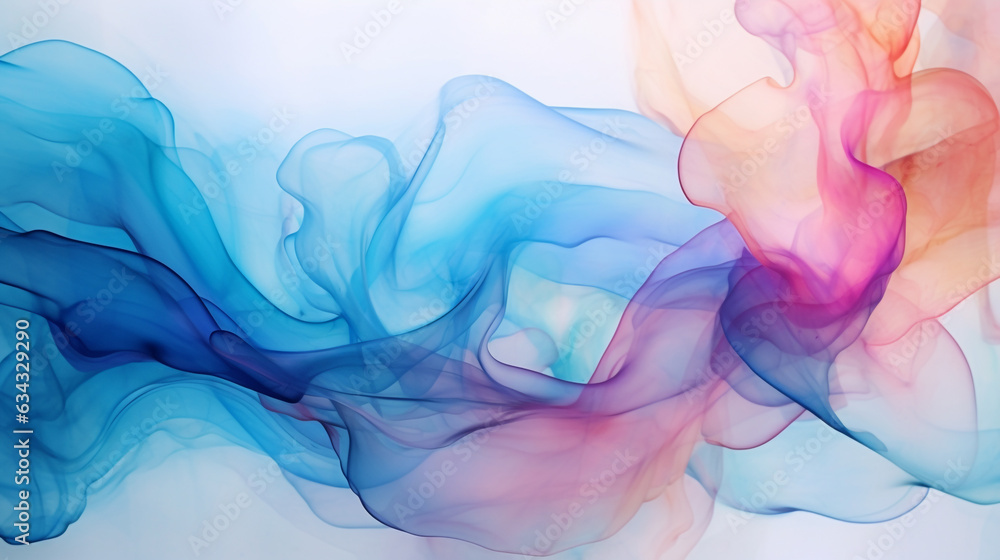 abstract colored watercolor background smoke pink blue shades. Generative Ai. 