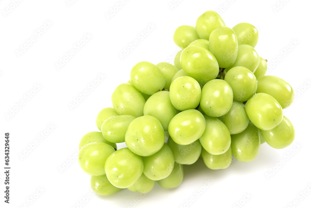 Shine muscat grape isolated on white background. Japanese fruit.