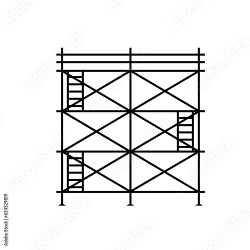 Scaffolding construction flat line icon vector illustration
