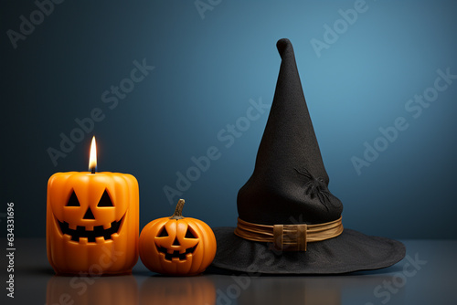 Halloween. The souls of the dead returned to their homes. Pumpkins, witches, skeletons, sorceresses, spirits of the dead, dark night, candies, scary, candles