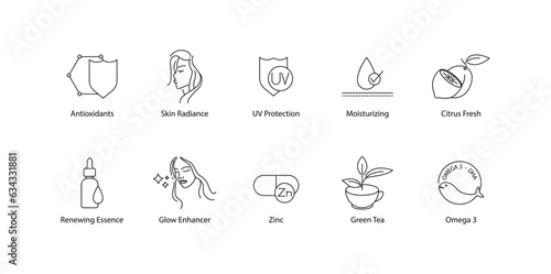 Vector Icon Collection Highlighting Key Beauty and Wellness Elements