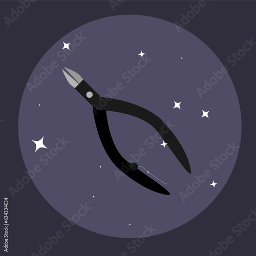 Flat Design Illustration with  Cuticle Nipper 