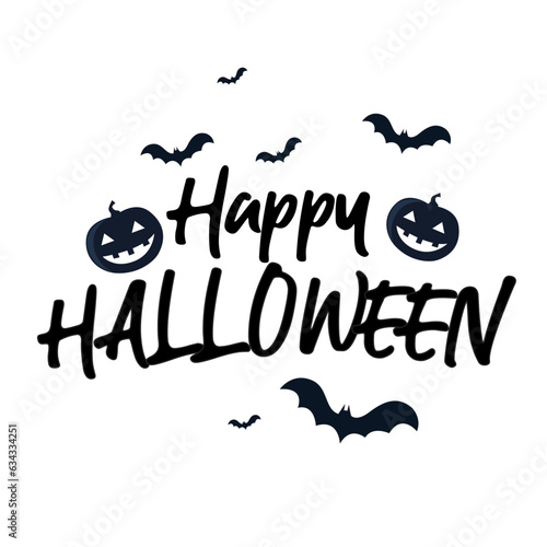 Happy Halloween vector lettering, greeting card, party invitation Vector illustration.